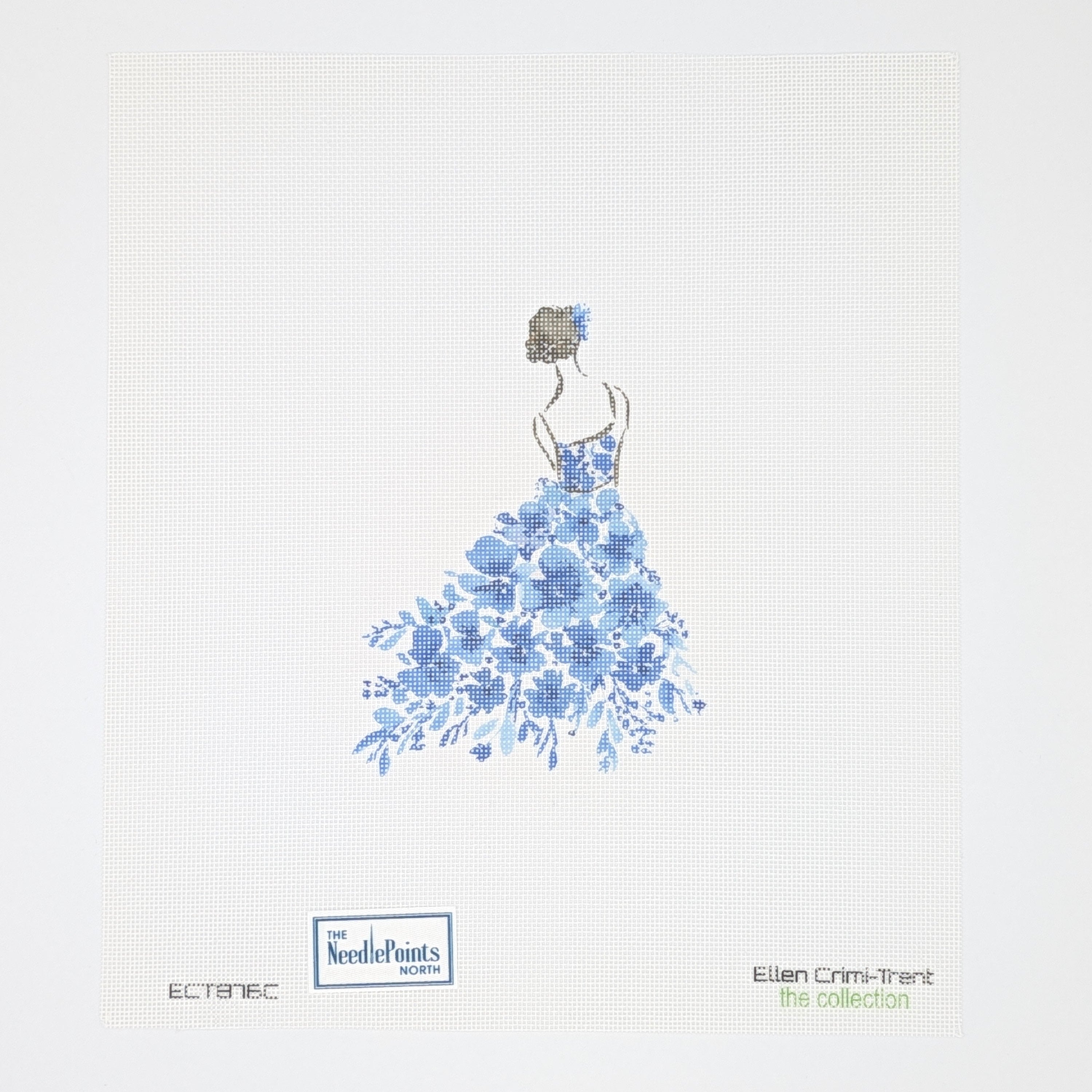 Lady with Blue Flowers