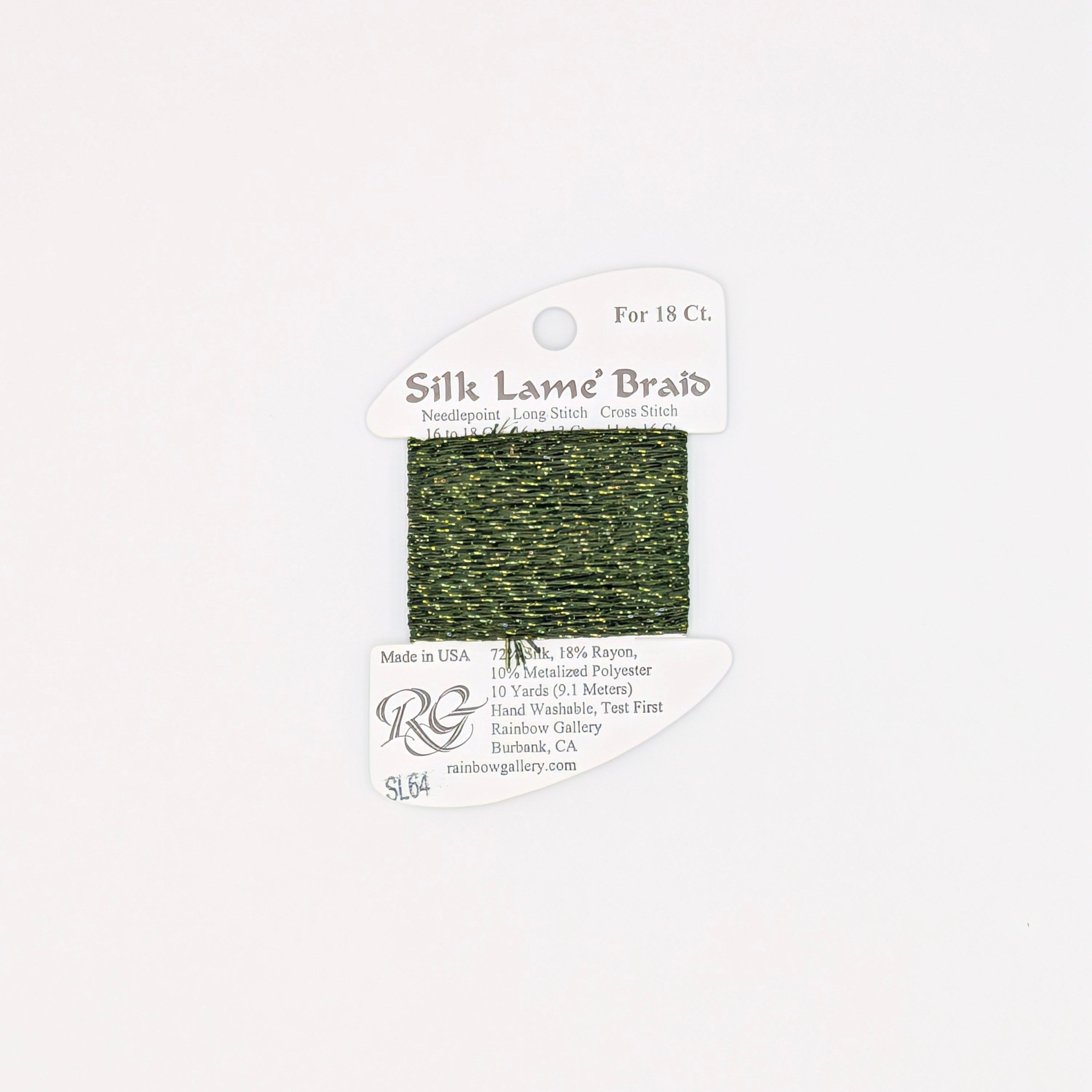 Silk Lame Braid Deep Avocado