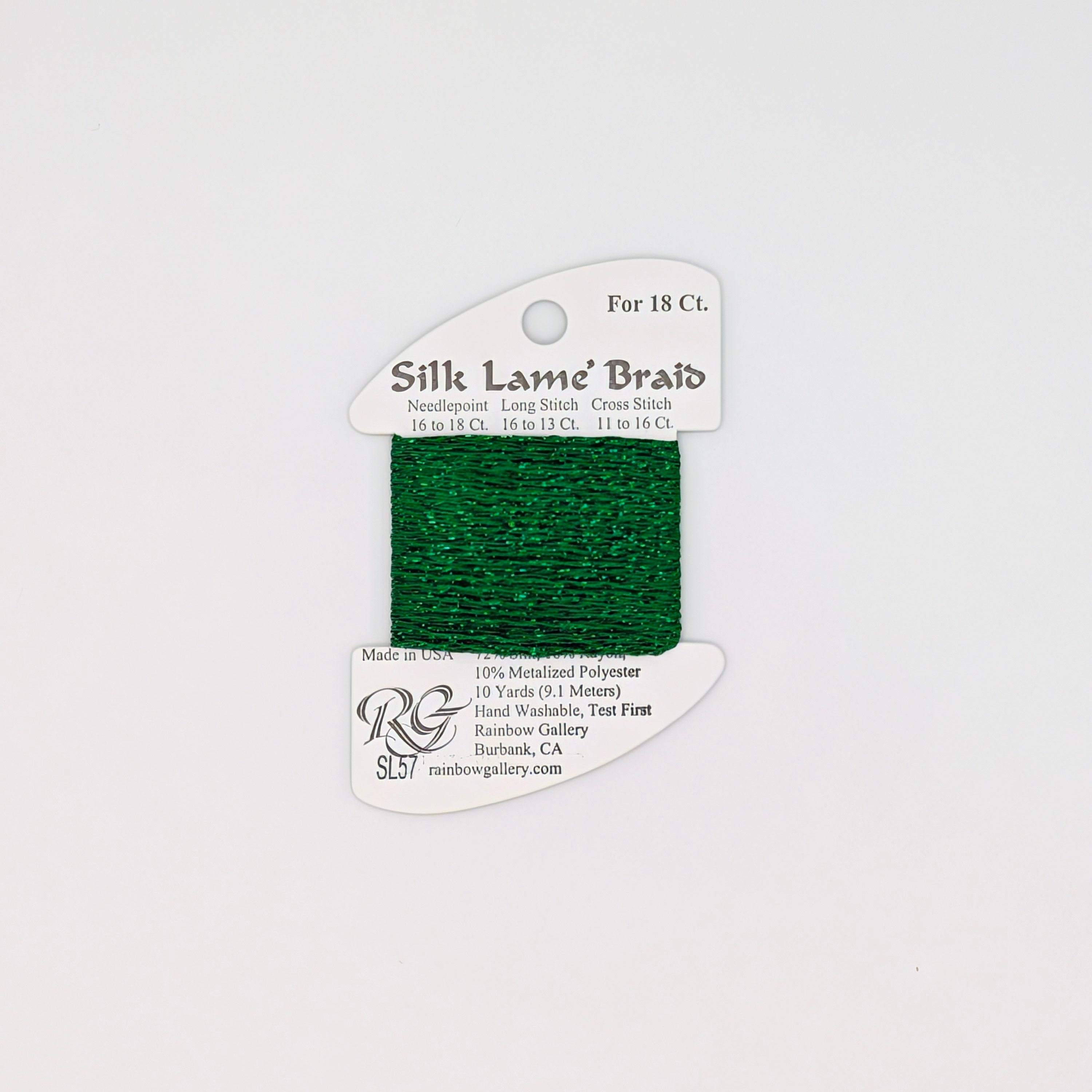 Silk Lame Braid Christmas Green