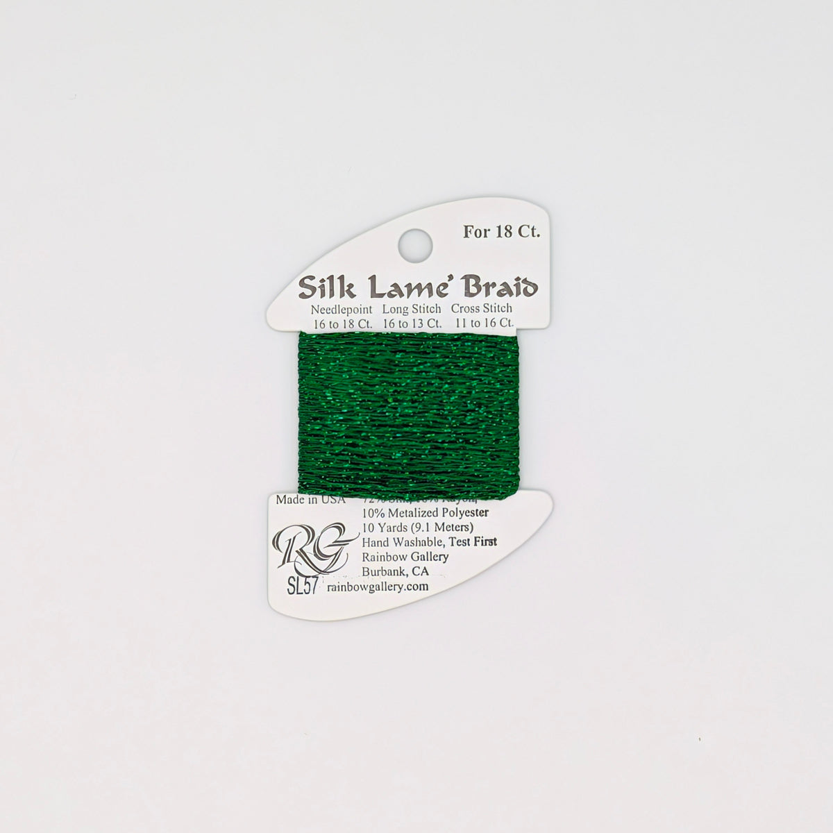 Silk Lame Braid Christmas Green