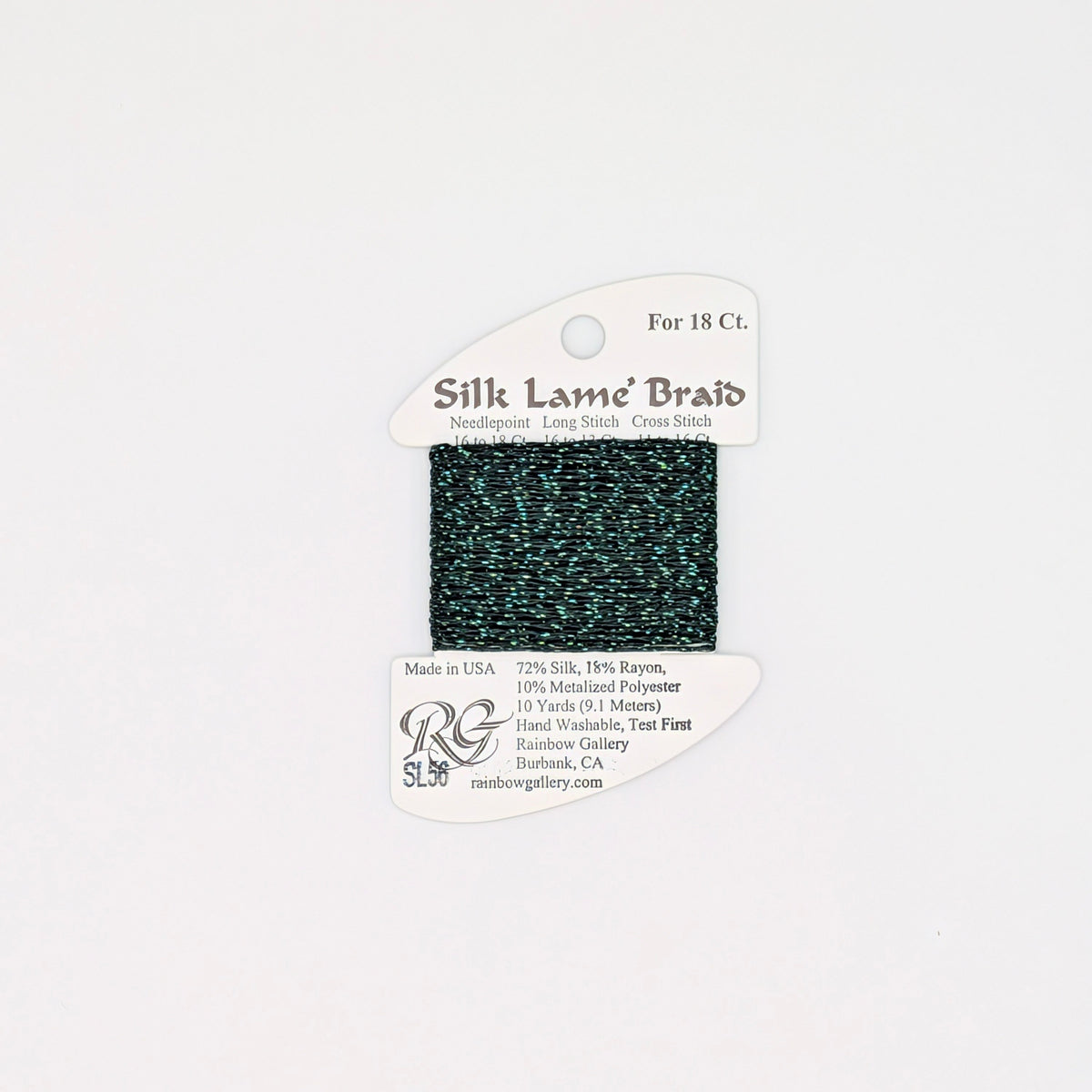 Silk Lame Braid Forest Green