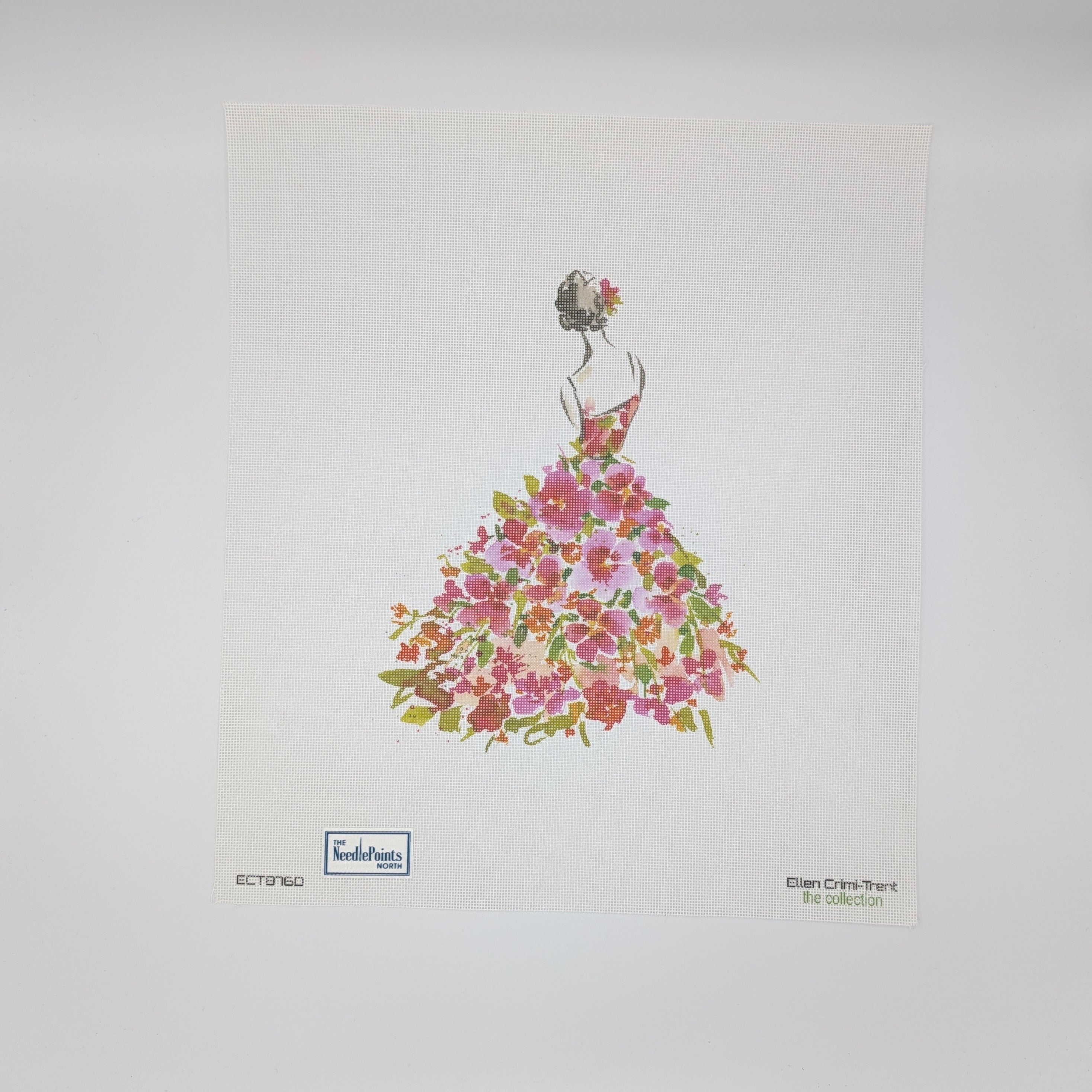 Lady with Pink Flowers