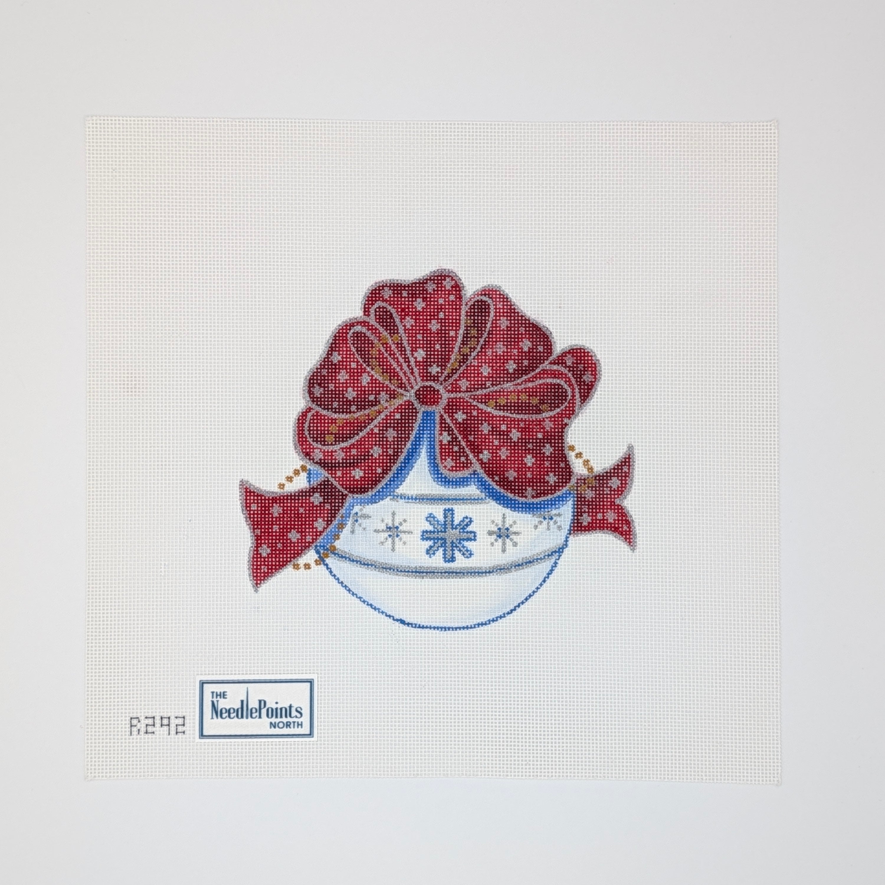 Red & Blue Ornament w/ Snowflake