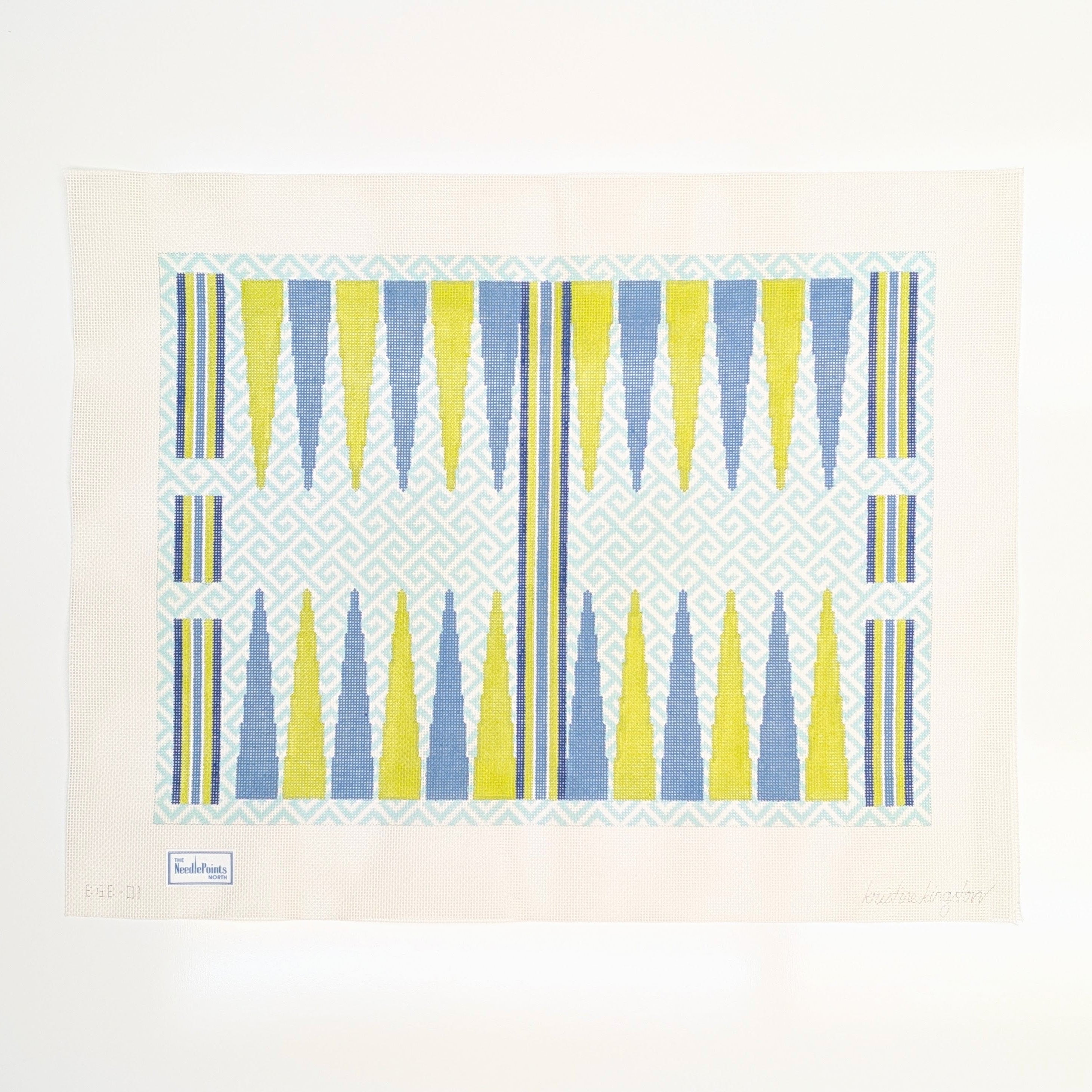 Blue & Green Backgammon Board