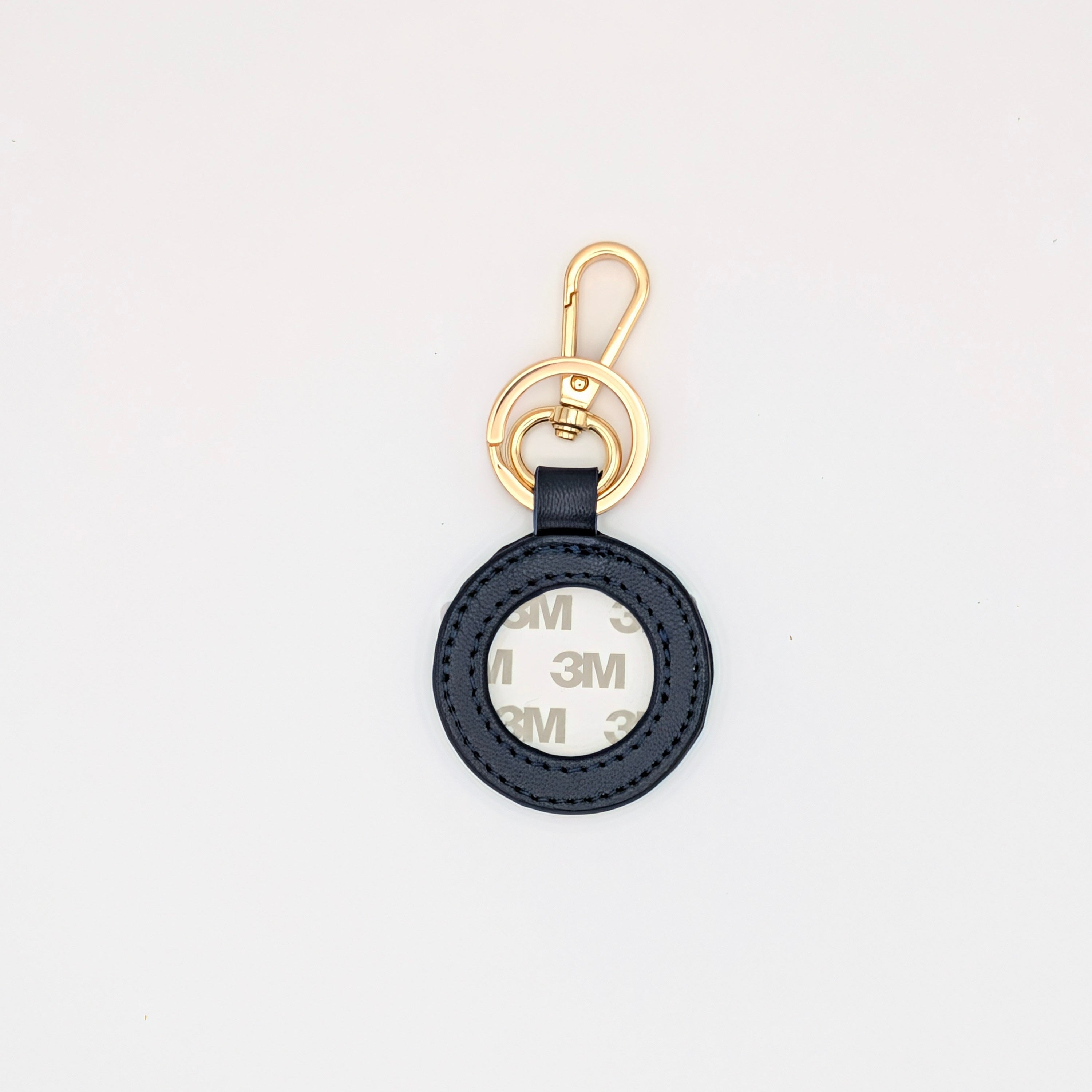 Leather Key Fob Navy Blue
