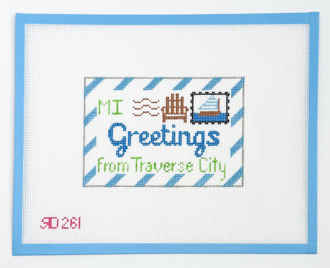 Letters Traverse City Blue Sailboat