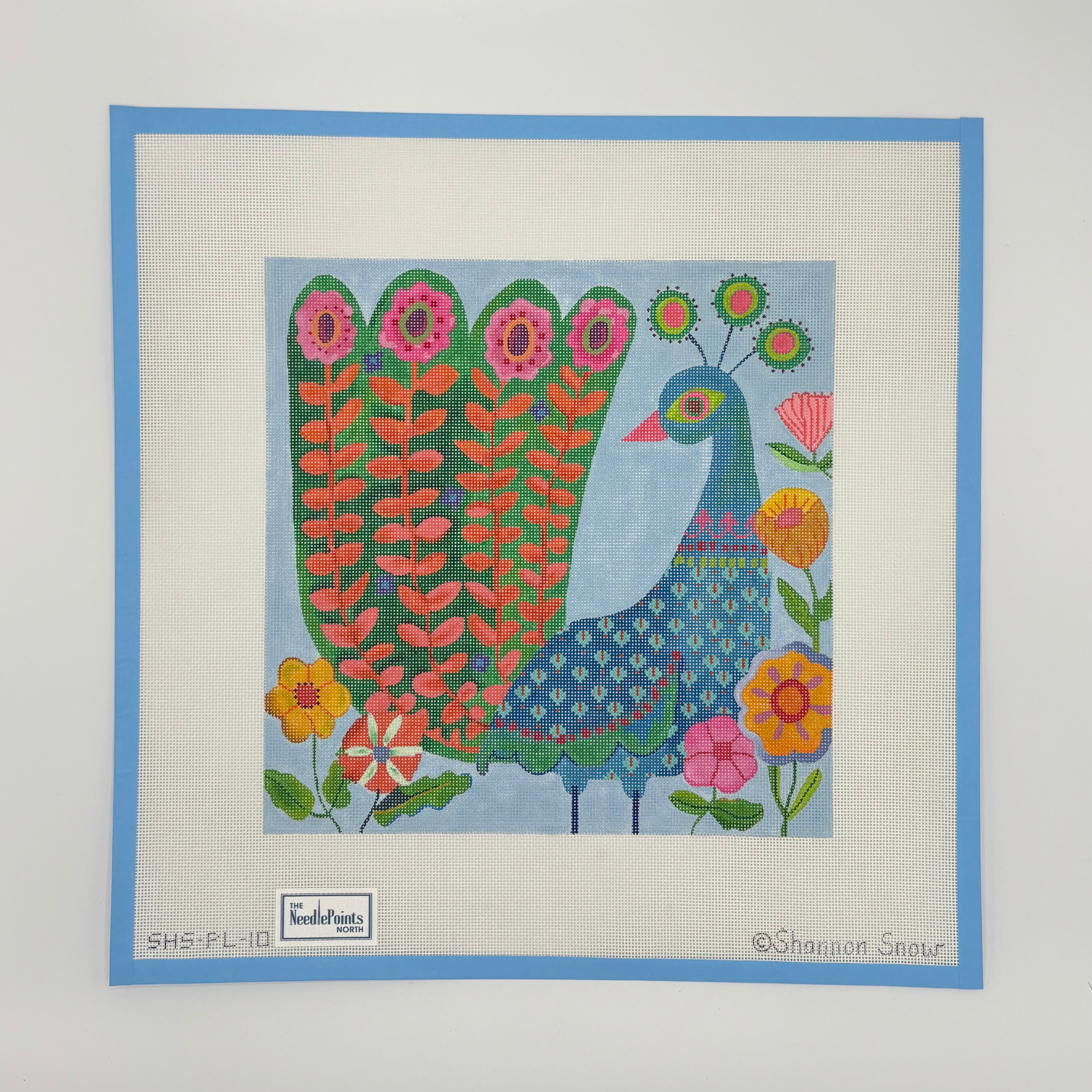 PEACOCK w floral tail