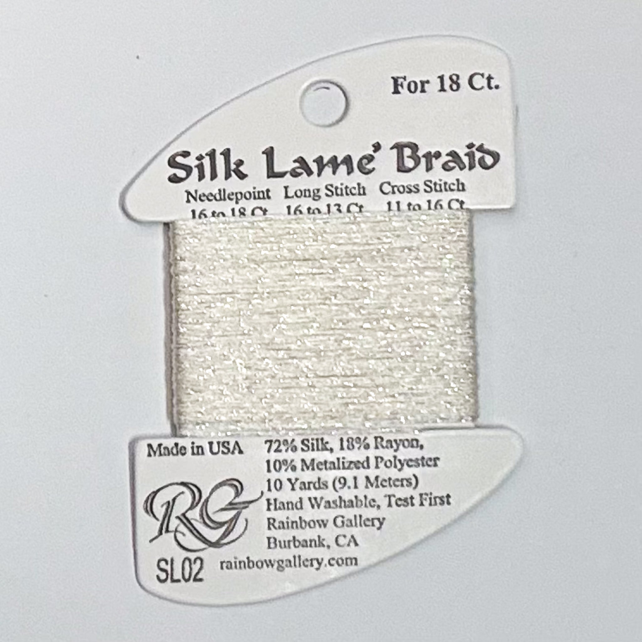 Silk Lamé Braid White