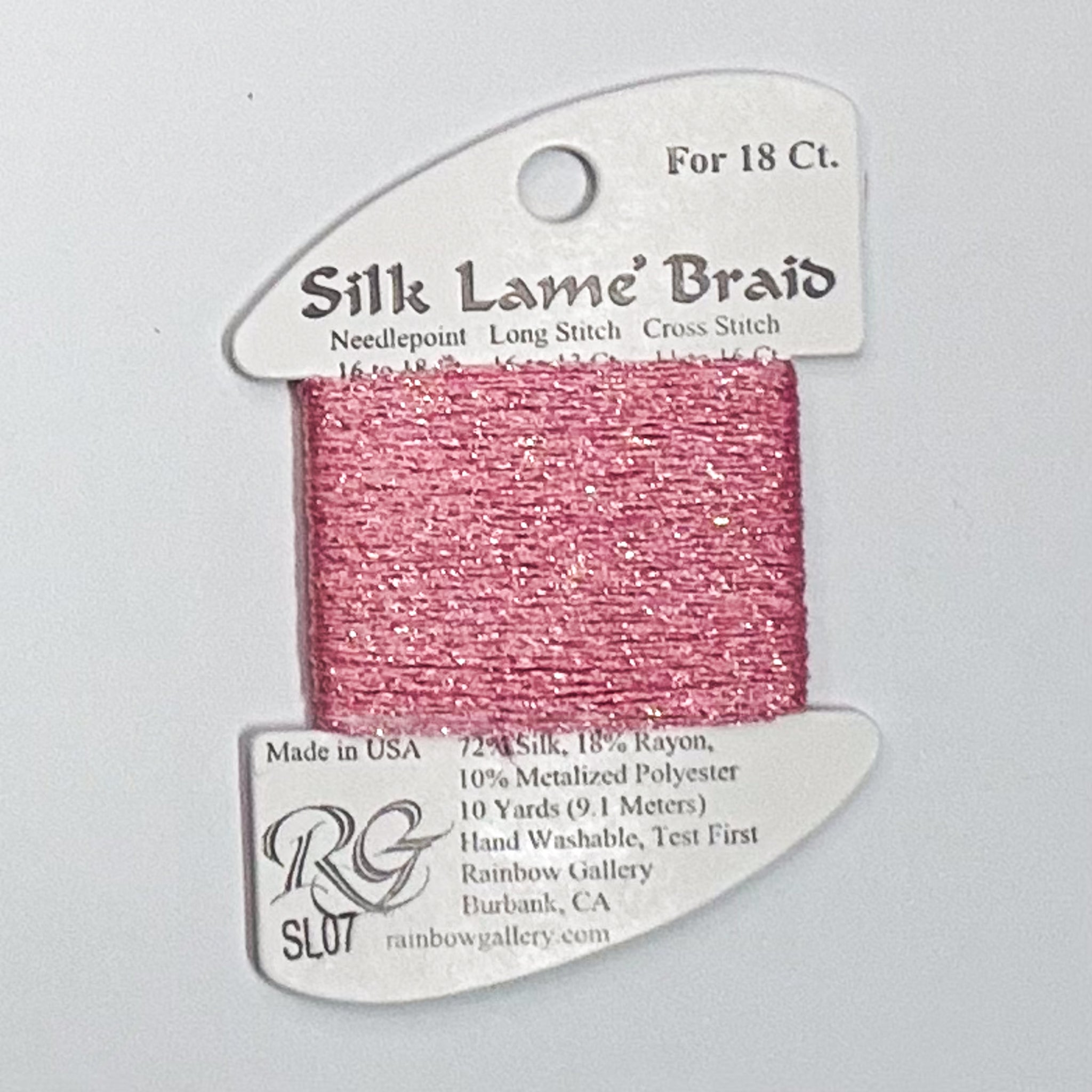 Silk Lamé Braid Pink