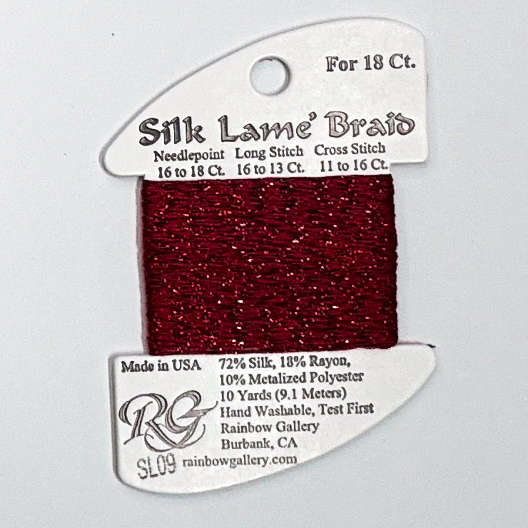 Silk Lamé Braid Dark Red