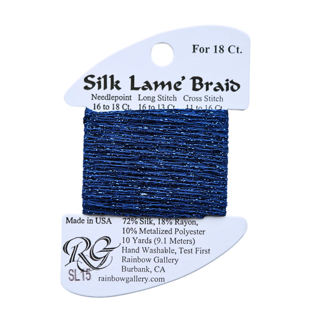 Silk Lamé Braid Dark Blue