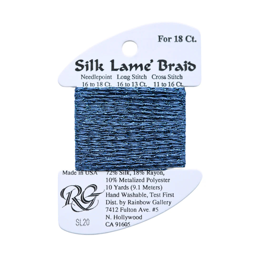 Silk Lamé Braid Dark Anqitue Blue