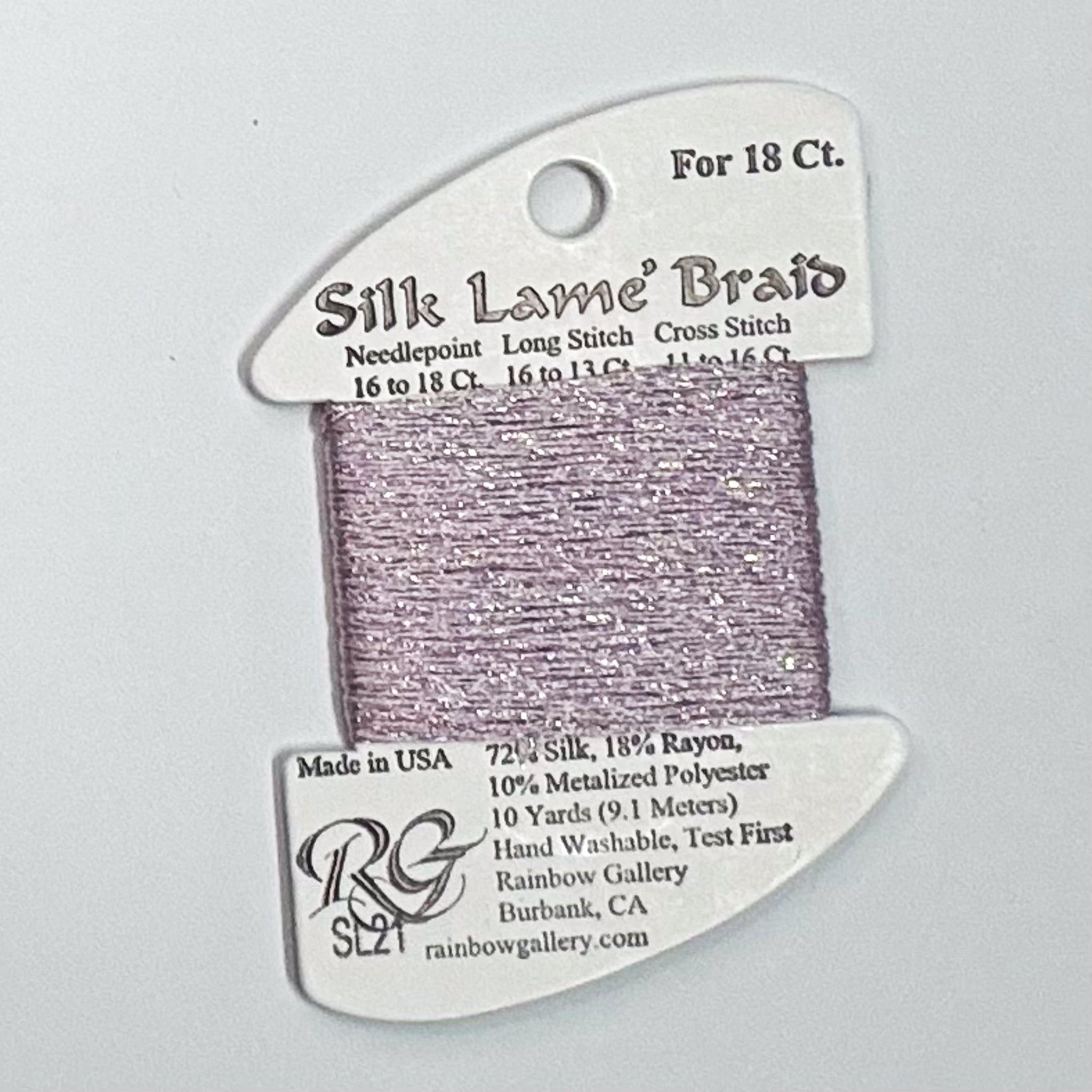 Silk Lamé Braid Light Lavender