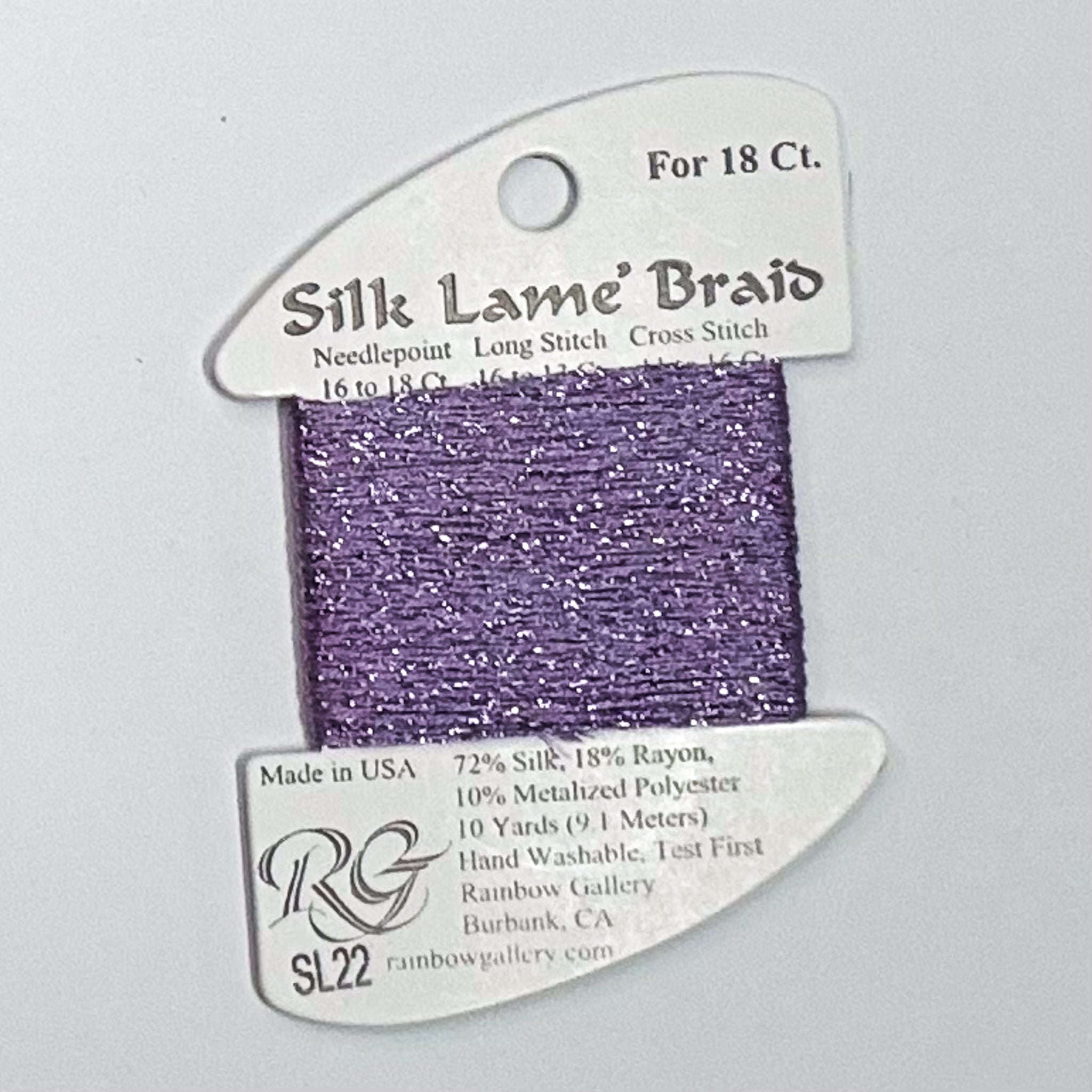 Silk Lamé Braid Lavender