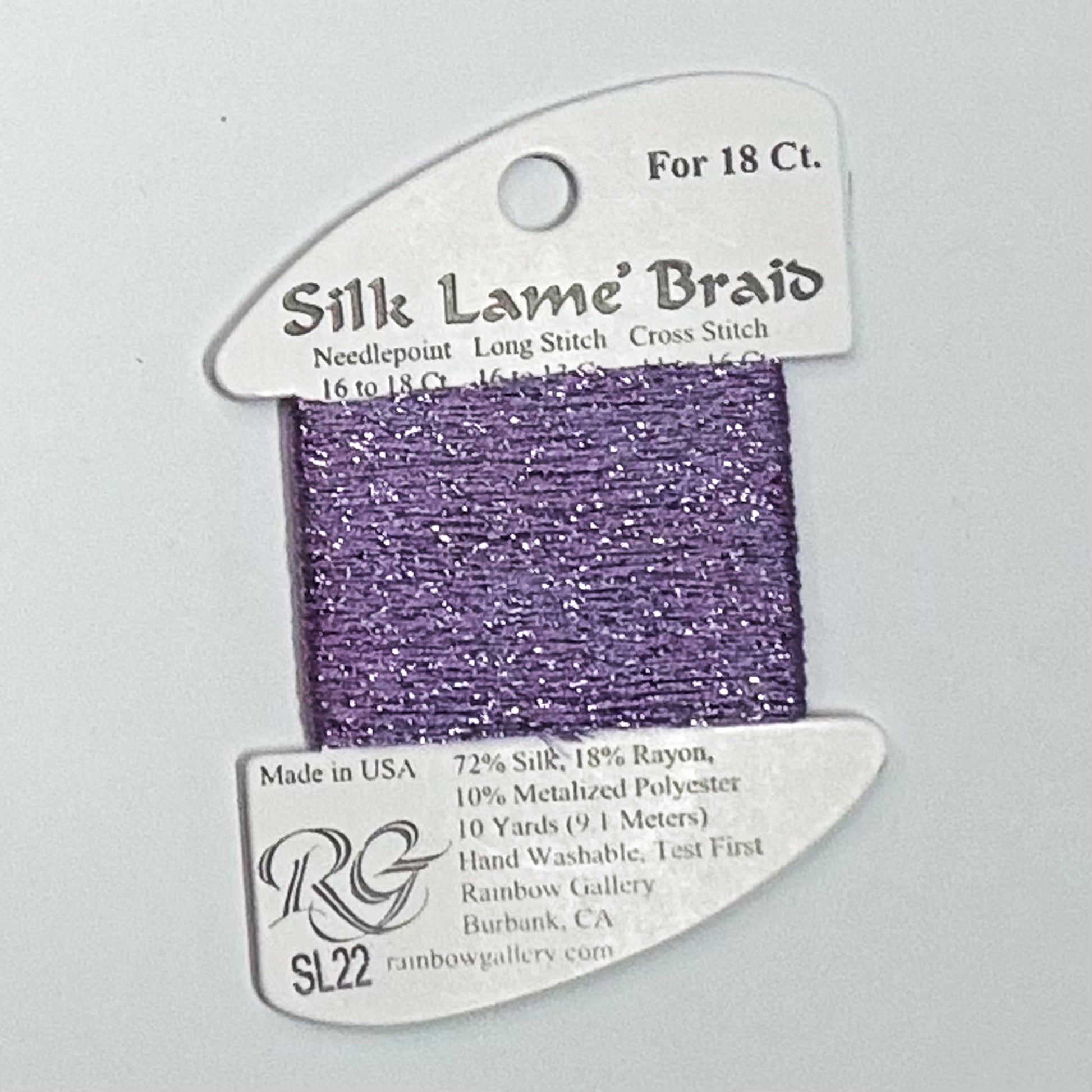 Silk Lamé Braid Lavender