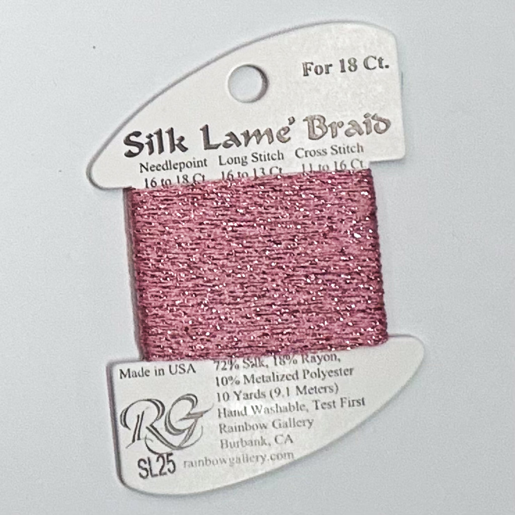Silk Lamé Braid Rose Pink