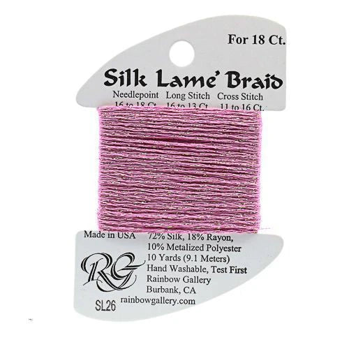 Silk Lamé Braid Raspberry