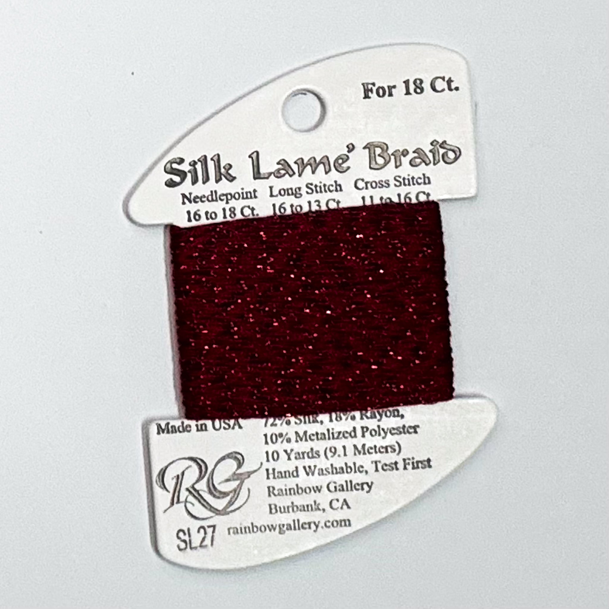 Silk Lamé Braid Garnet