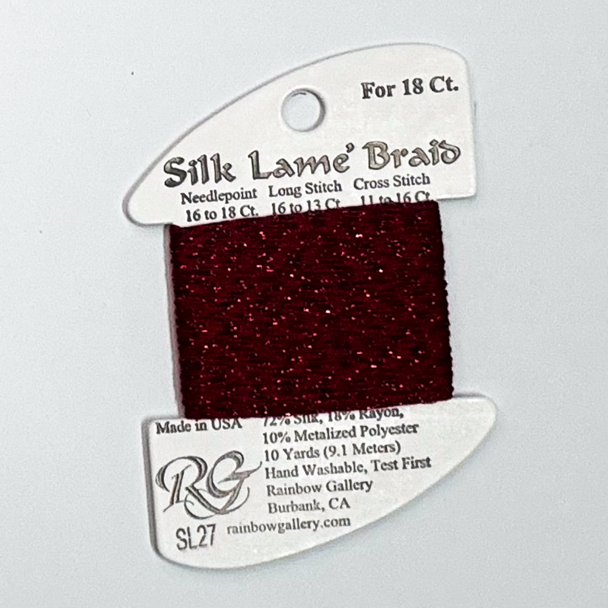 Silk Lamé Braid Garnet