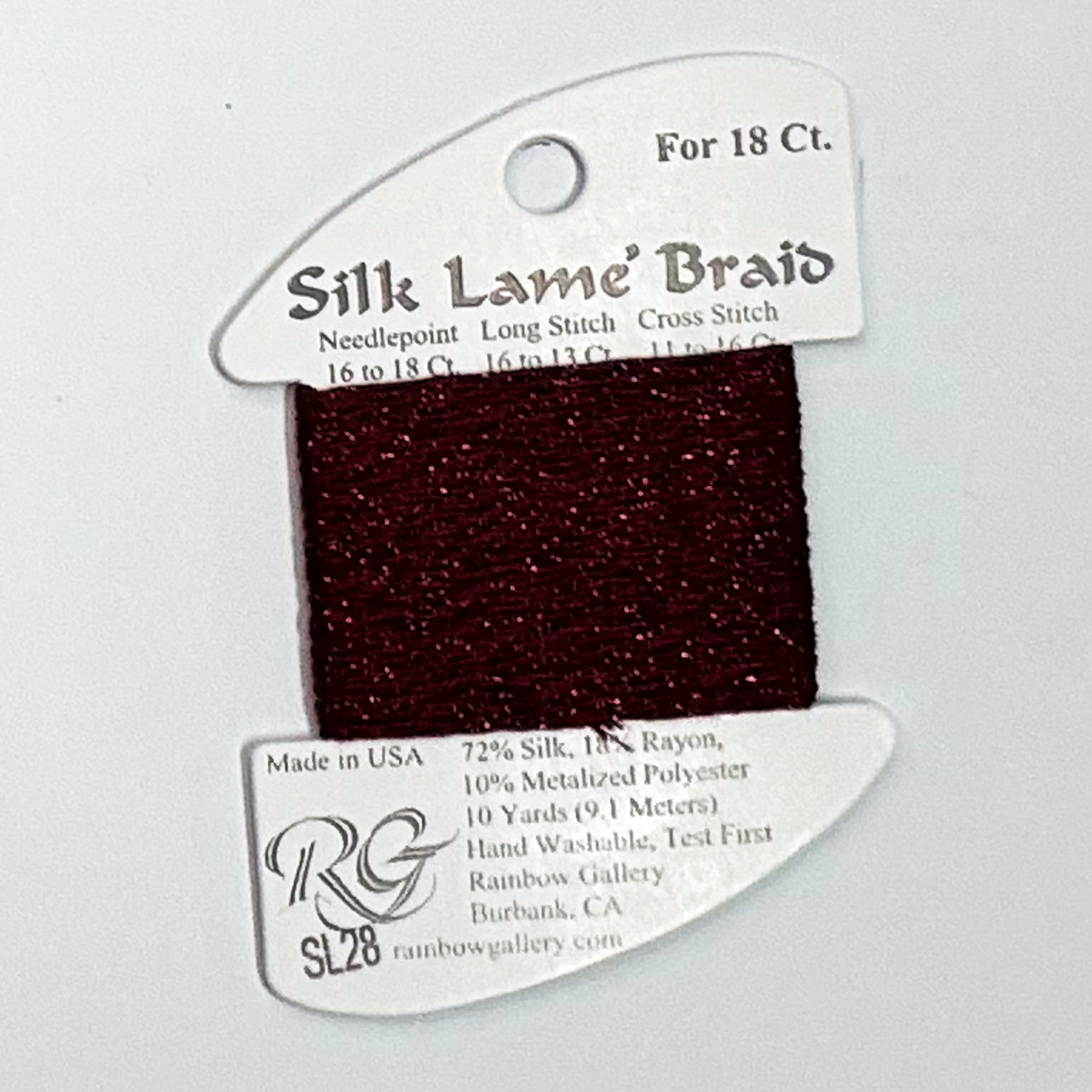 Silk Lamé Braid Burgundy