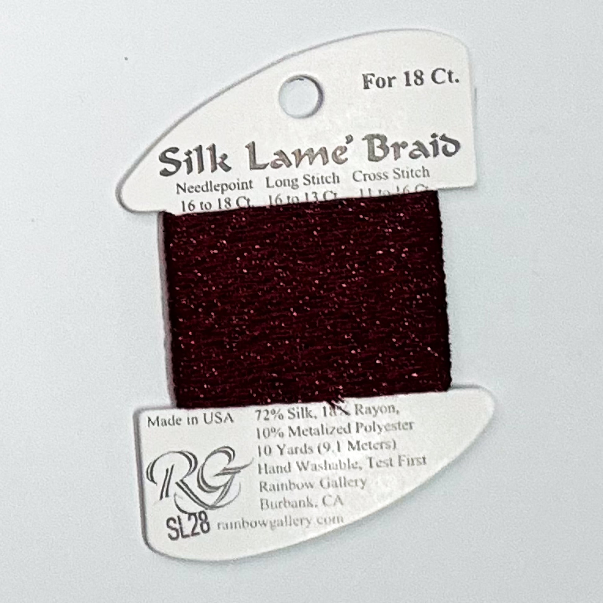 Silk Lamé Braid Burgundy