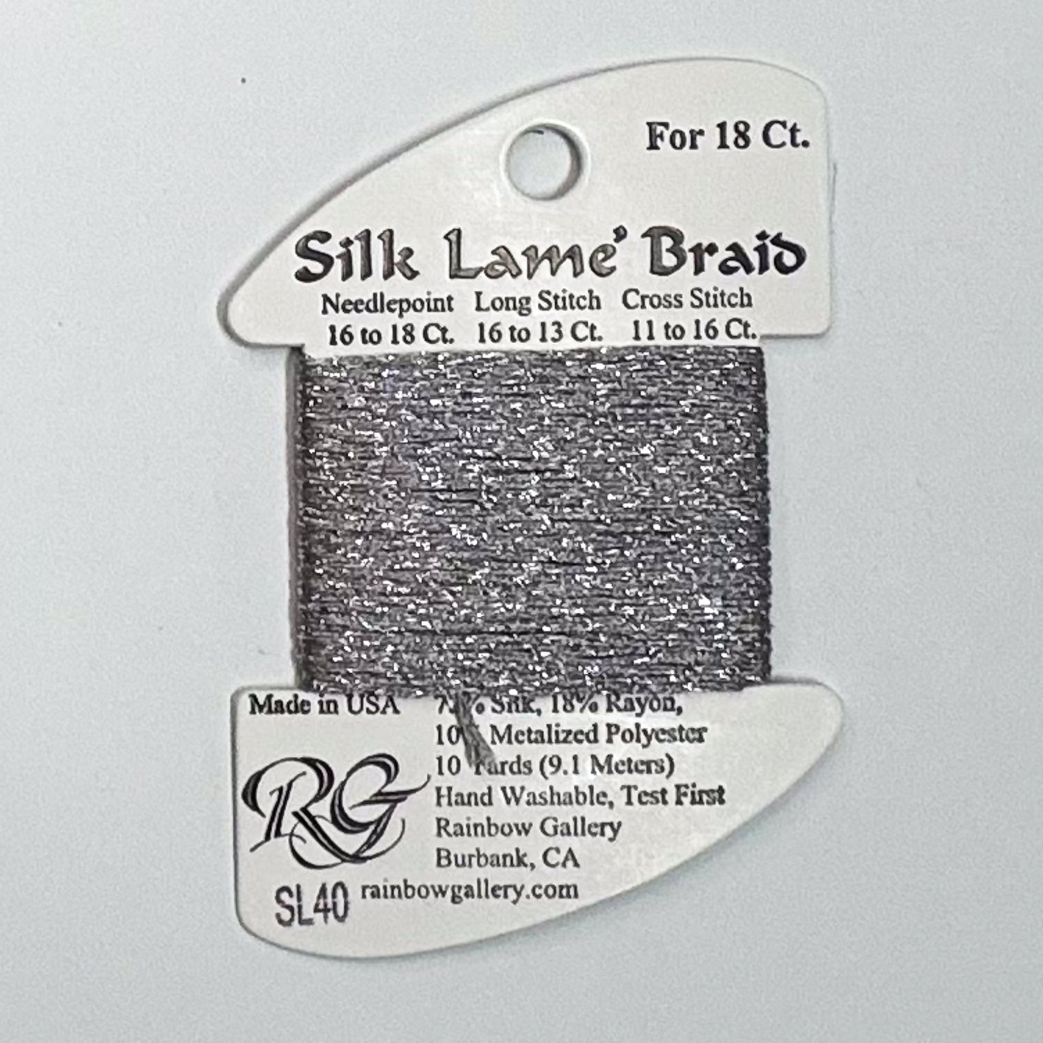 Silk Lamé Braid Dove Gray