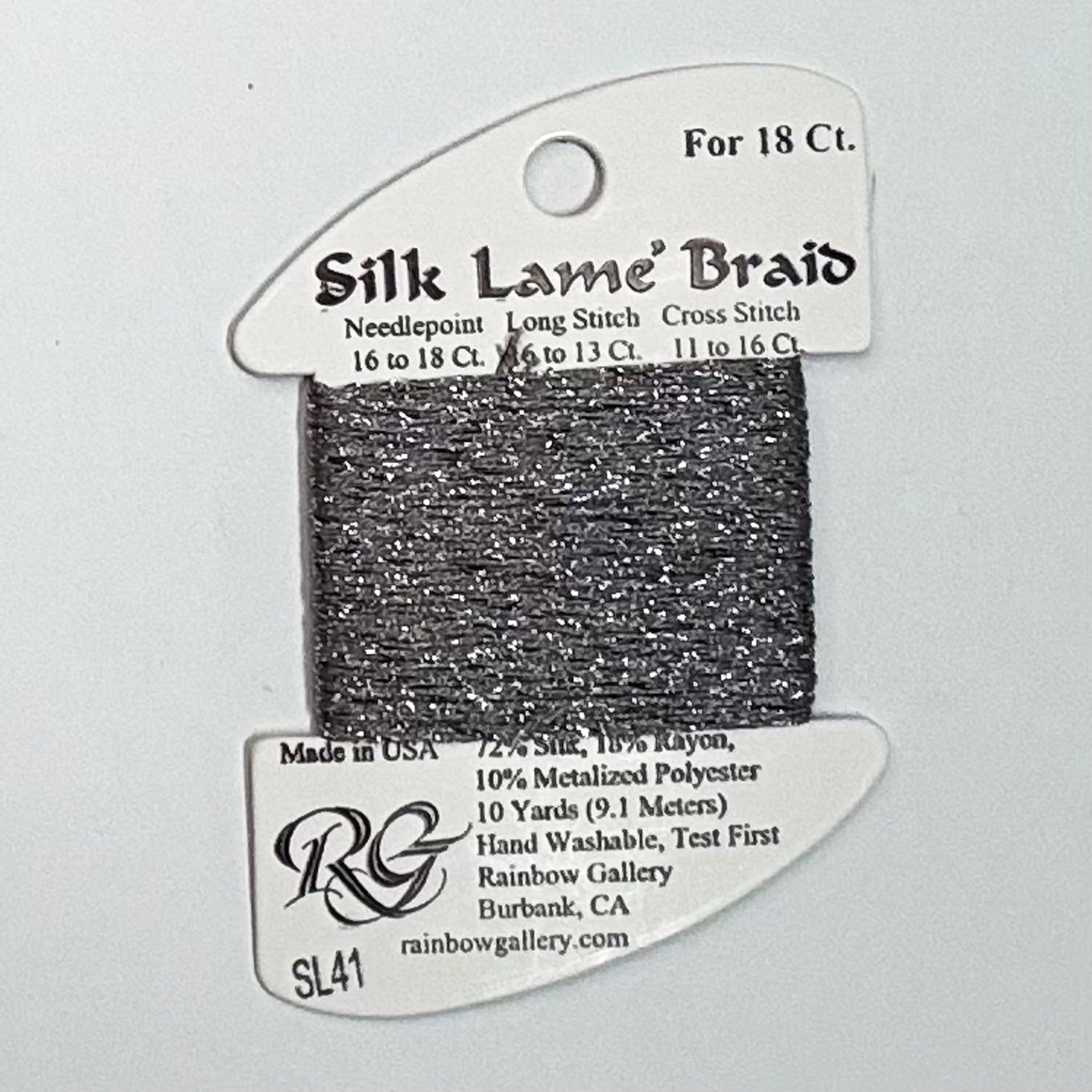 Silk Lamé Braid Pewter