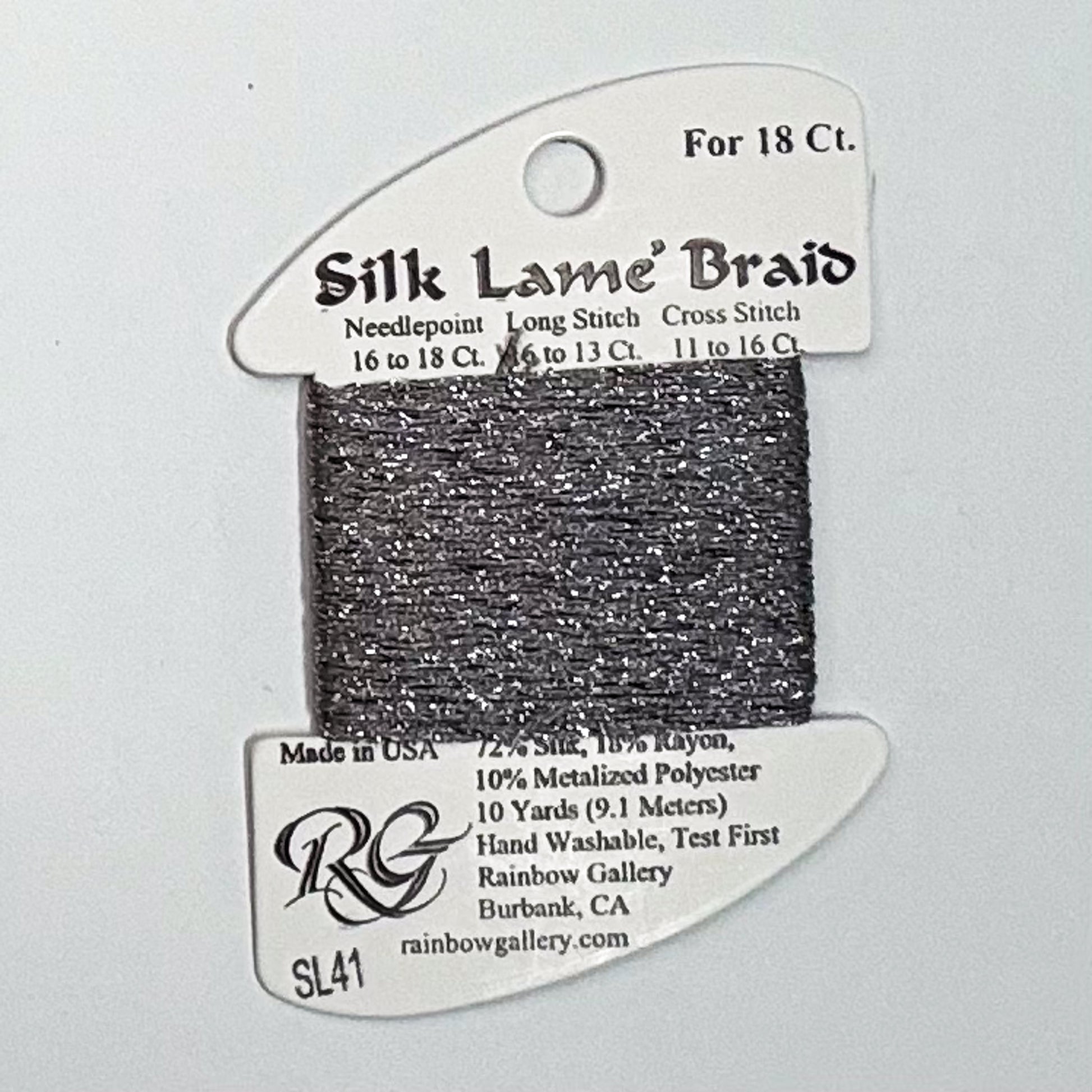 Silk Lamé Braid Pewter