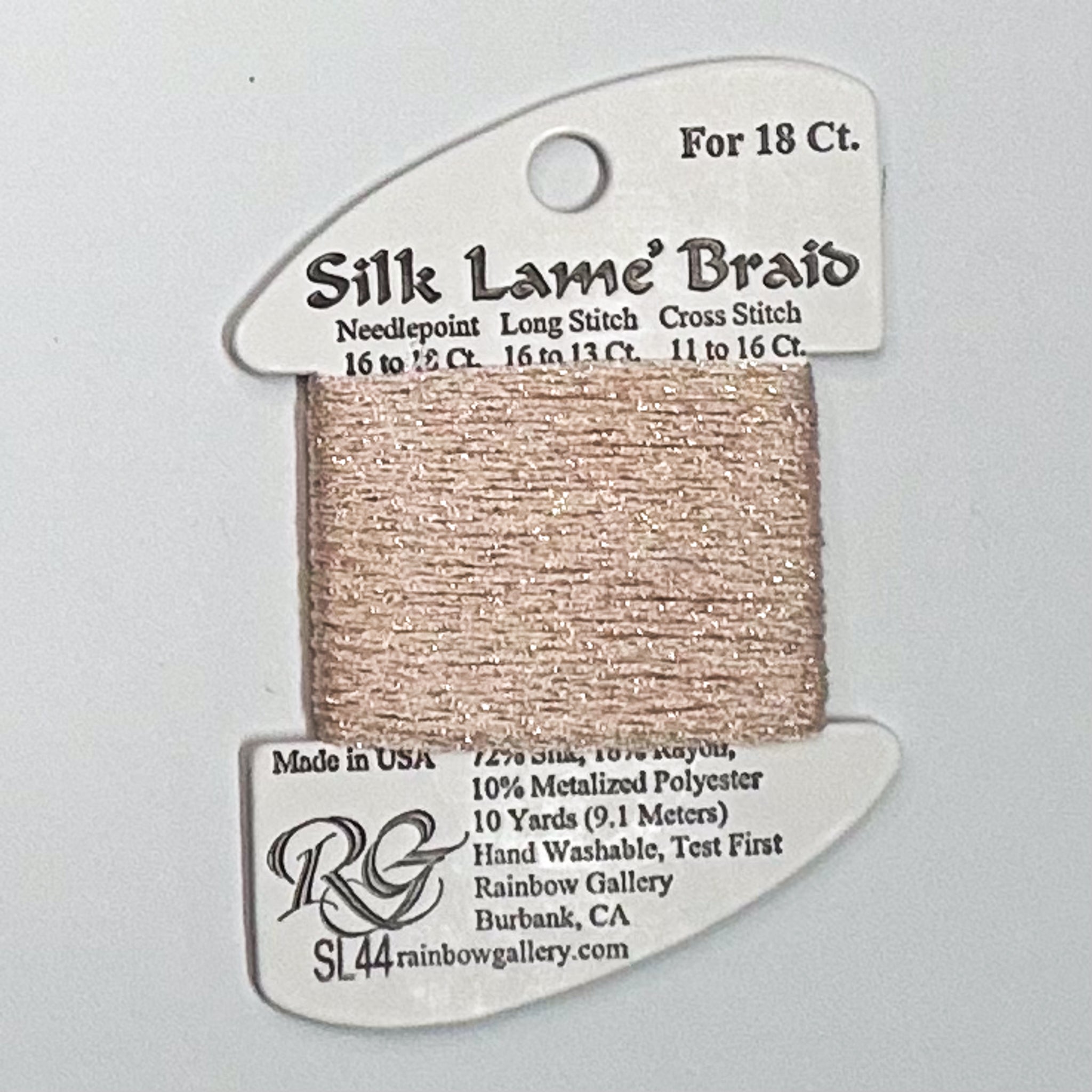 Silk Lamé Braid Light Shell Pink