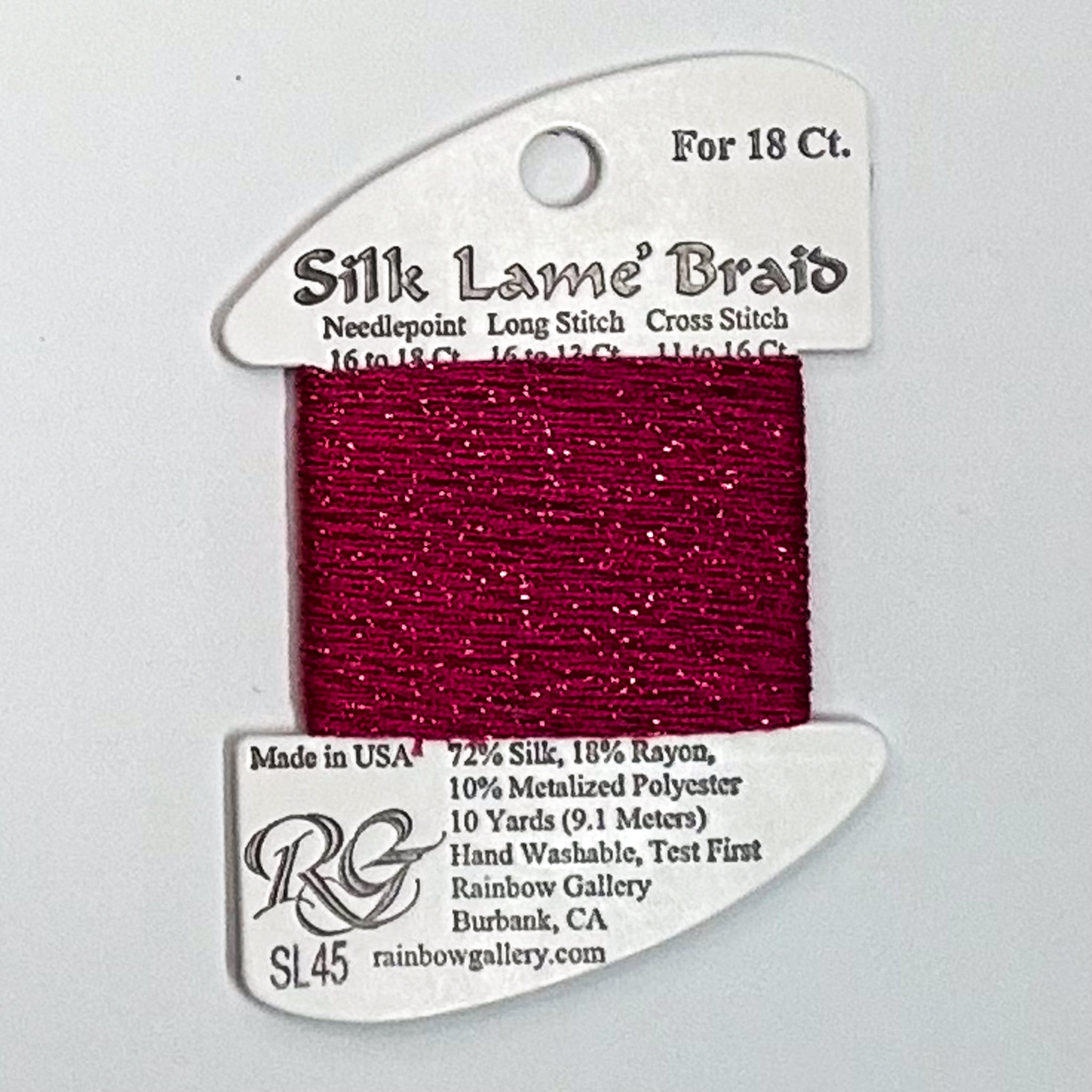Silk Lamé Braid Deep Rose