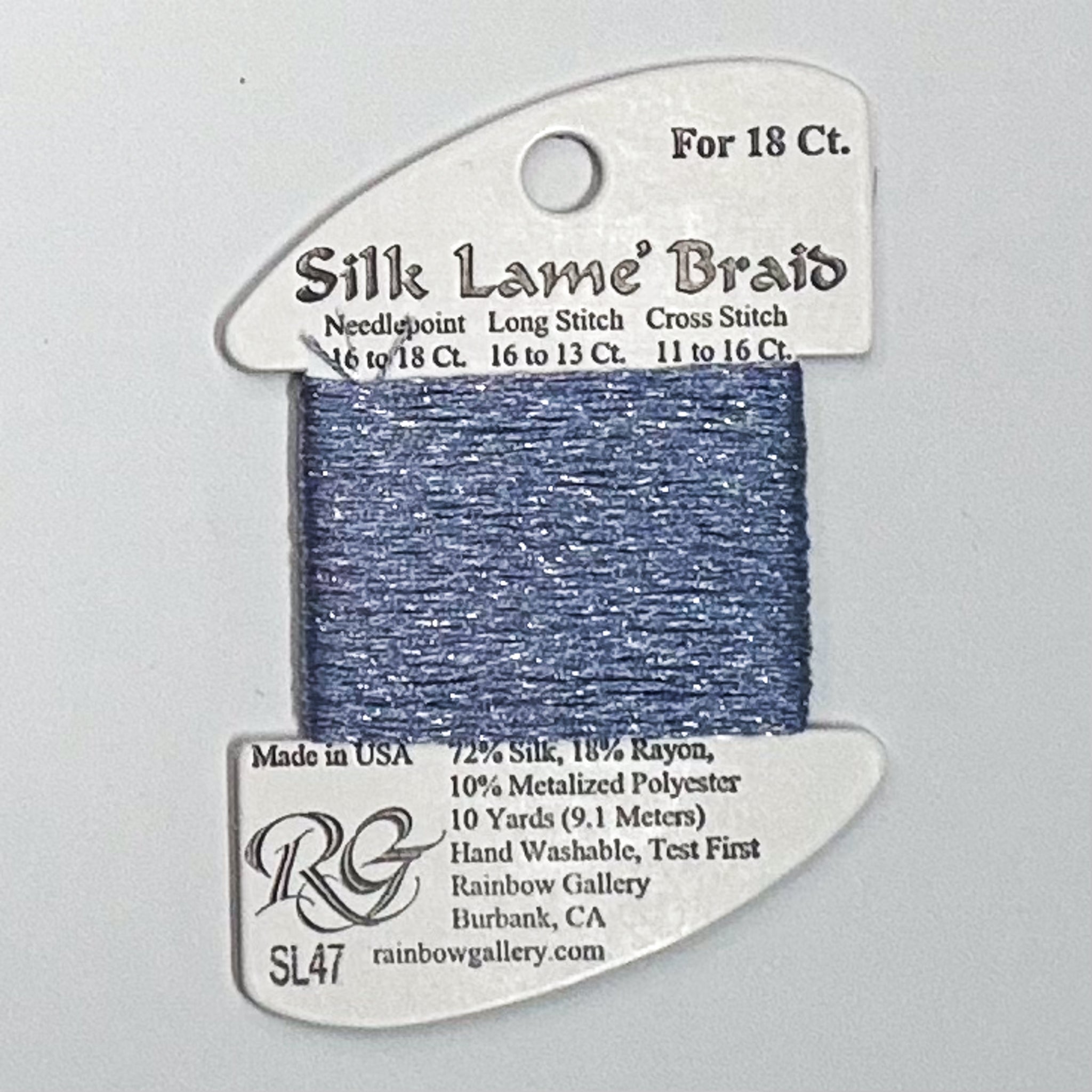 Silk Lamé Braid Lavender Blue