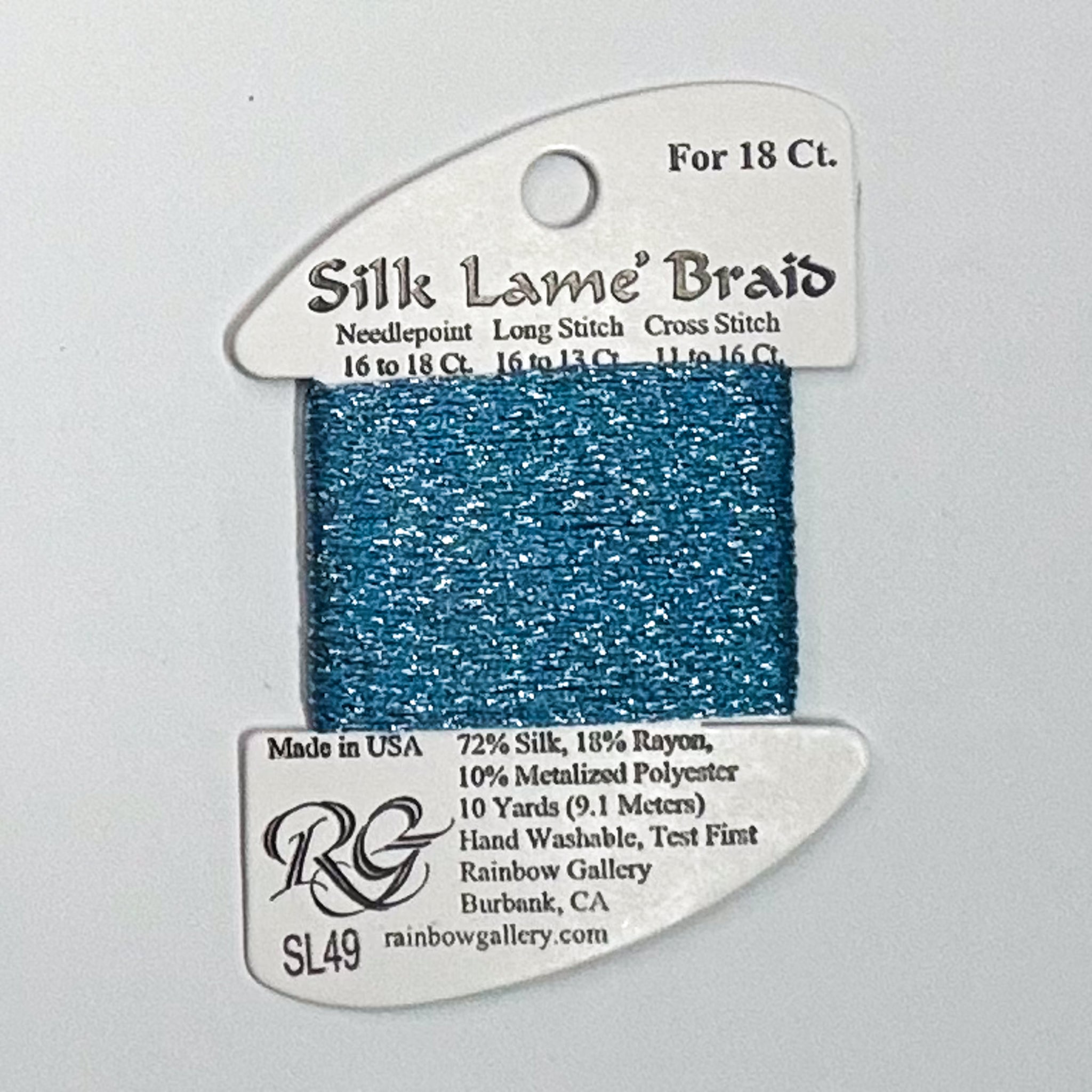 Silk Lamé Braid China Blue