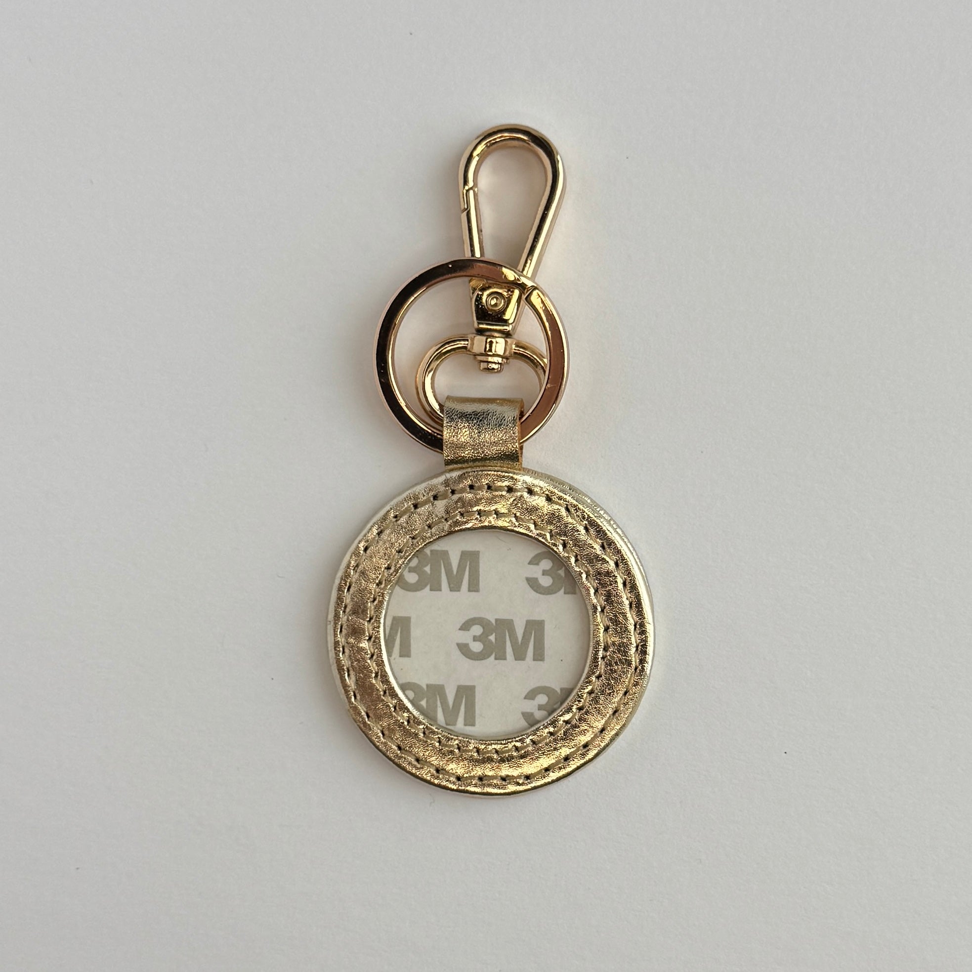 Leather Key Fob Gold Metallic