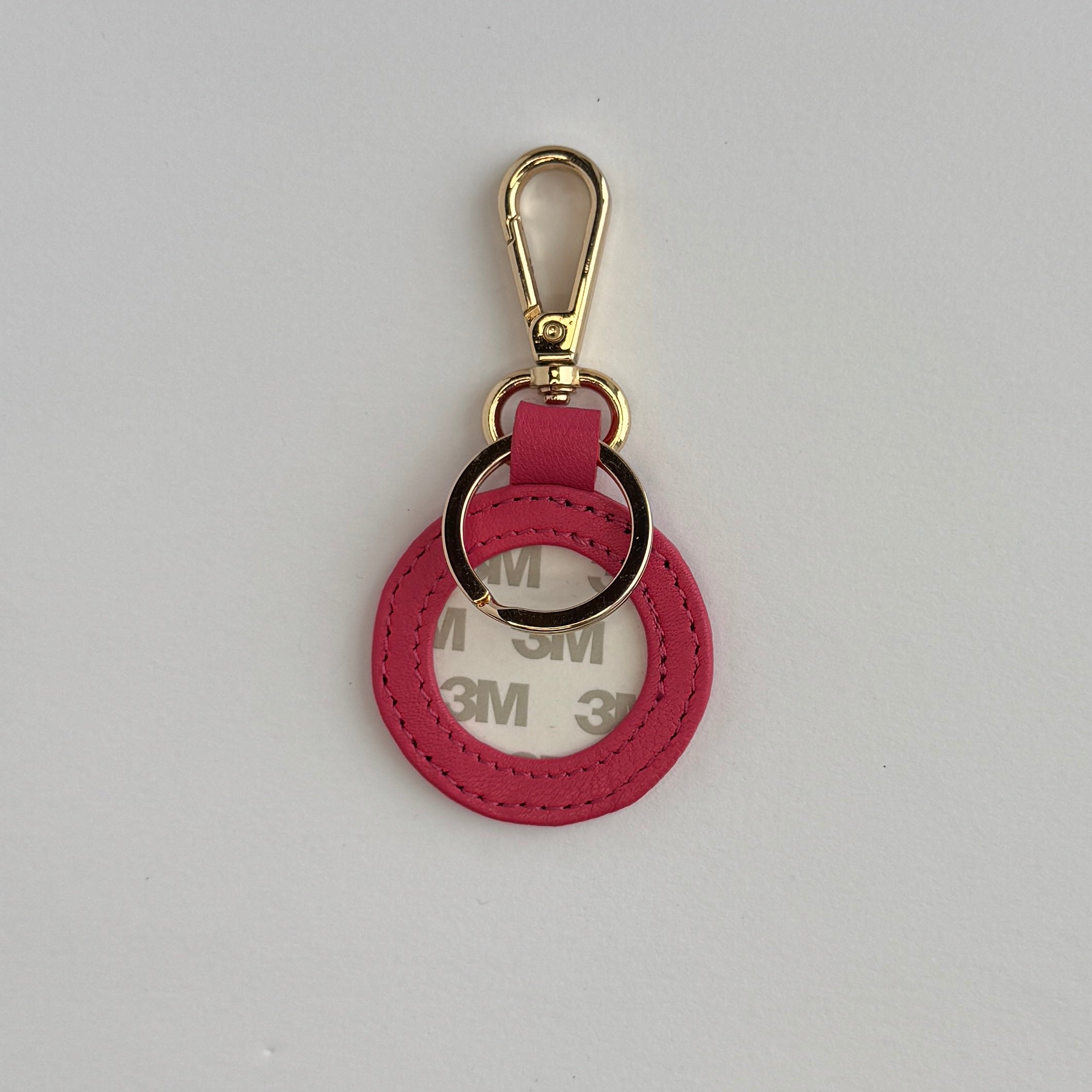 Leather Key Fob Hot Pink