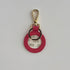 Leather Key Fob Hot Pink