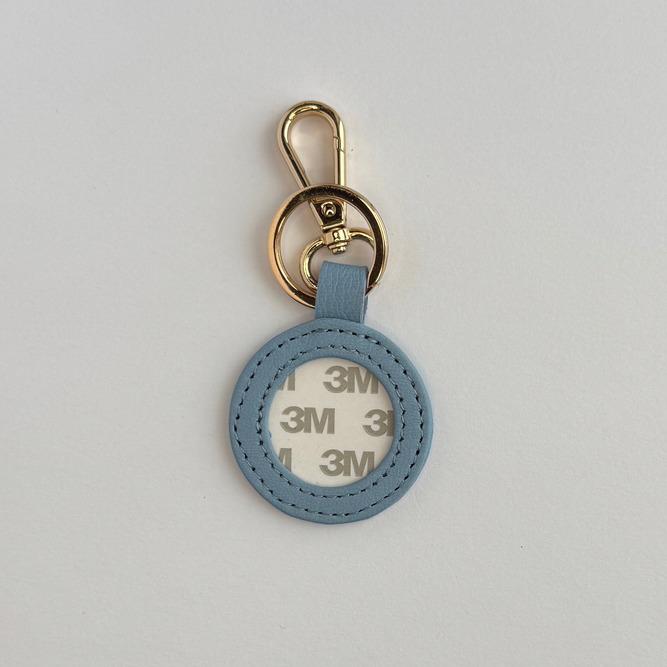 Leather Key Fob Light Blue