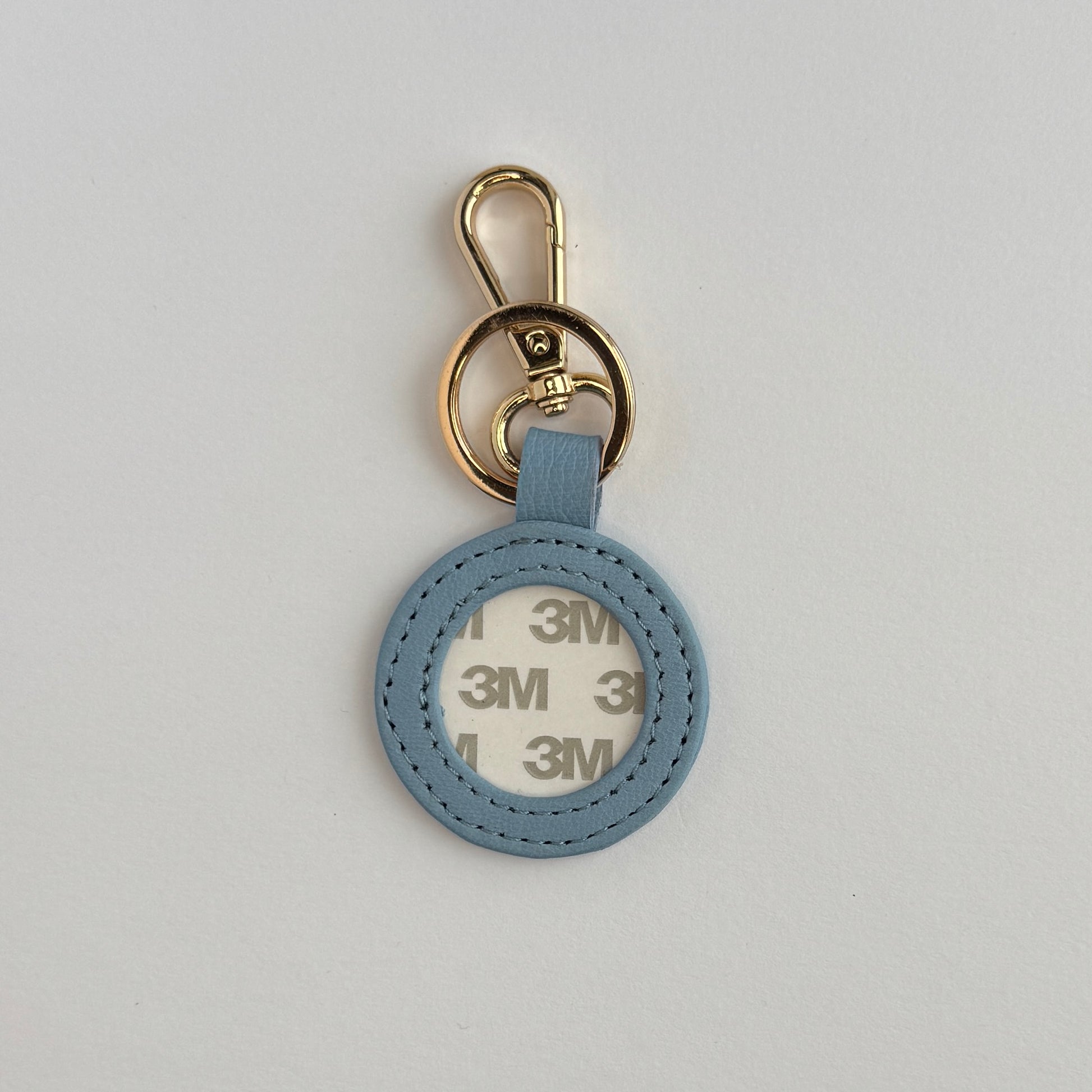 Leather Key Fob Light Blue