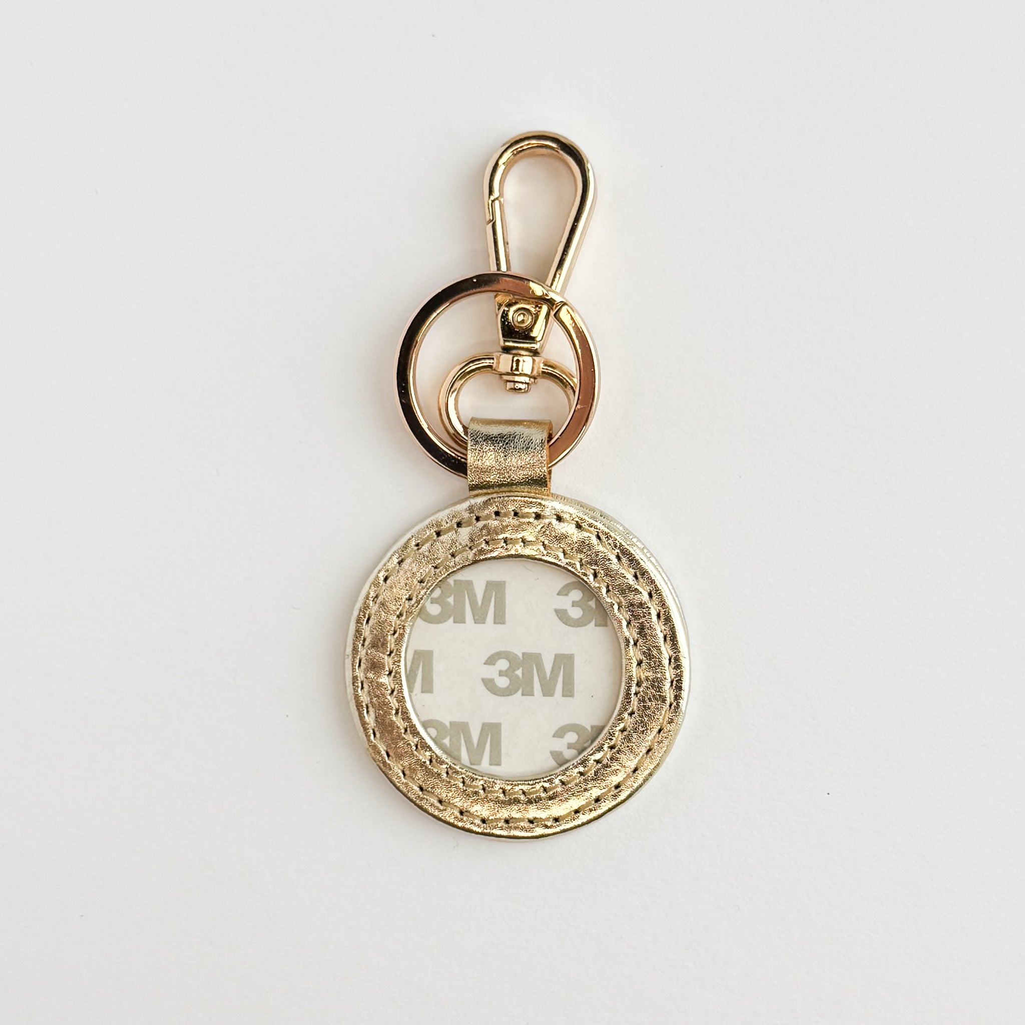 Leather Key Fob Gold Metallic
