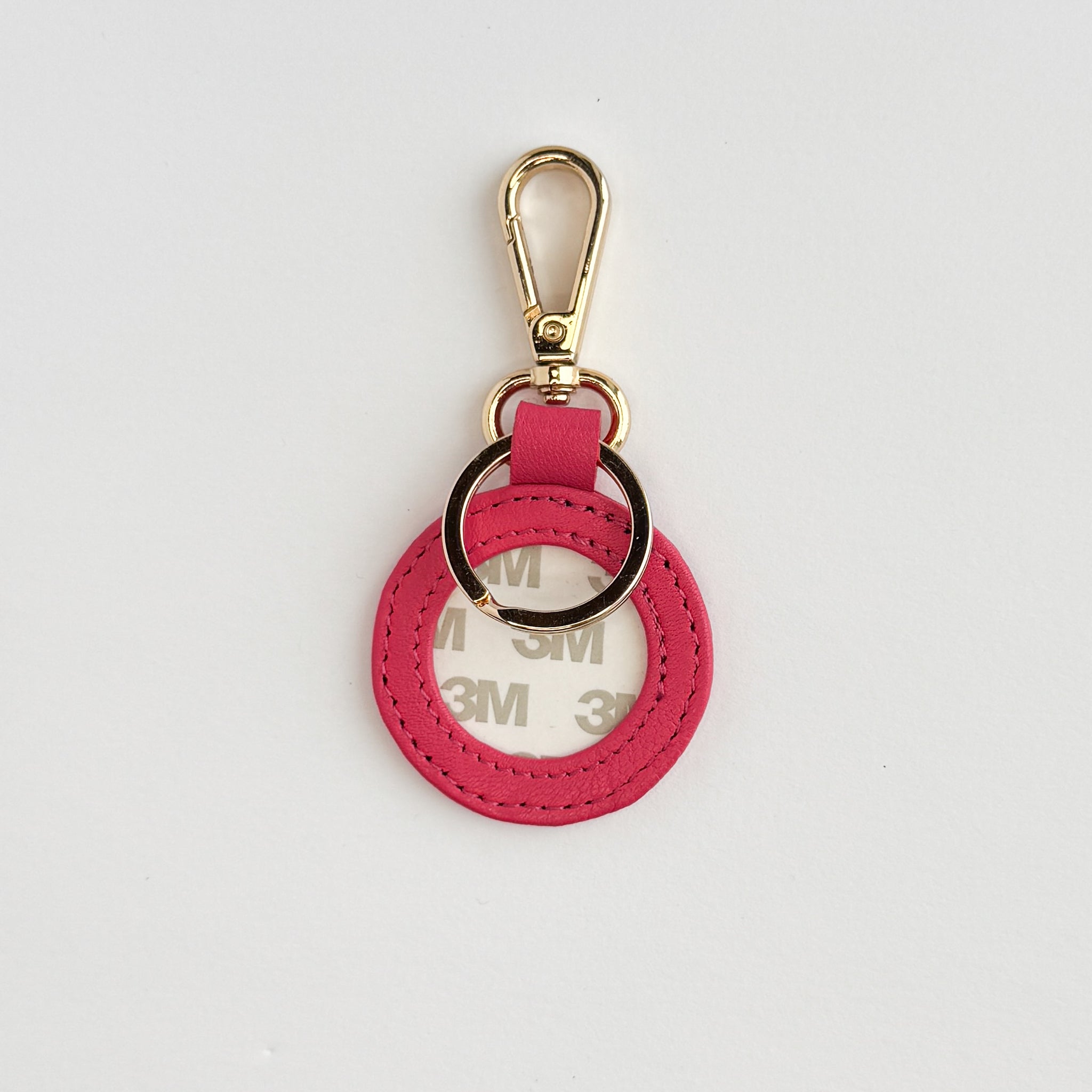 Leather Key Fob Hot Pink