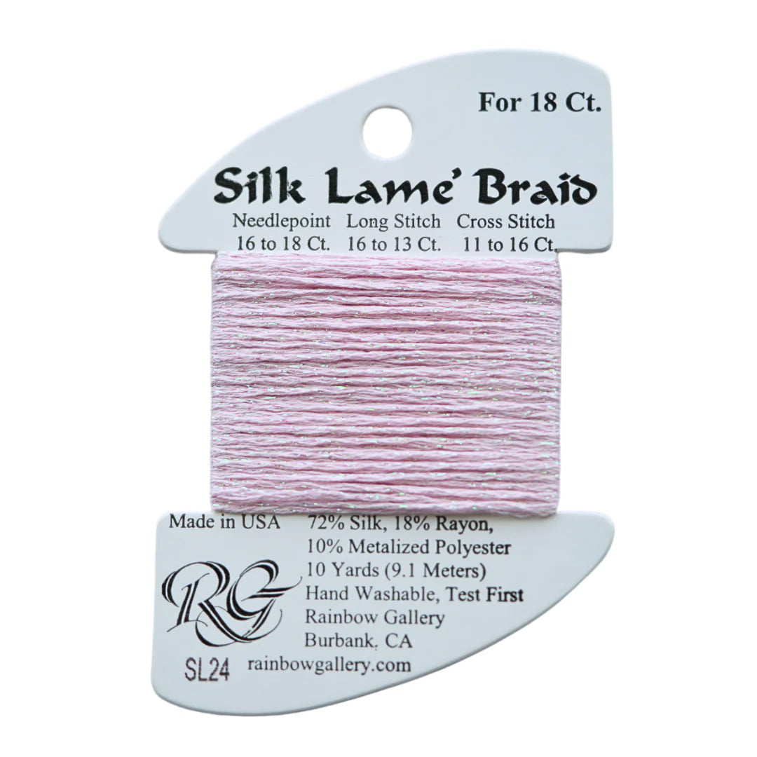 Silk Lamé Braid Baby Pink